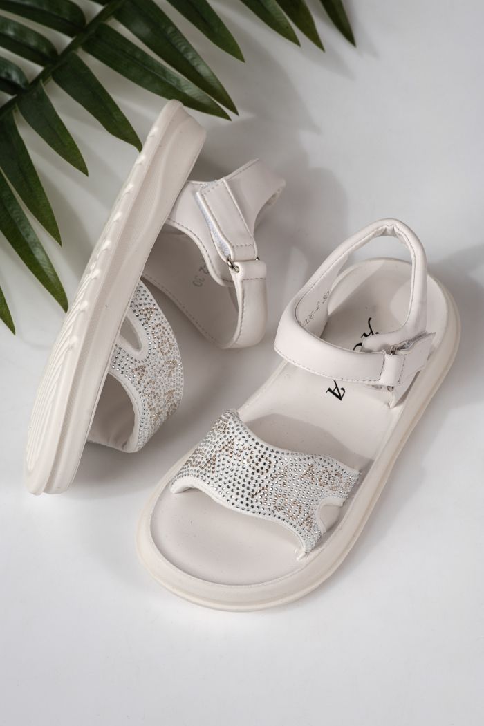 Детски сандали бели от еко кожа Ivara #24927