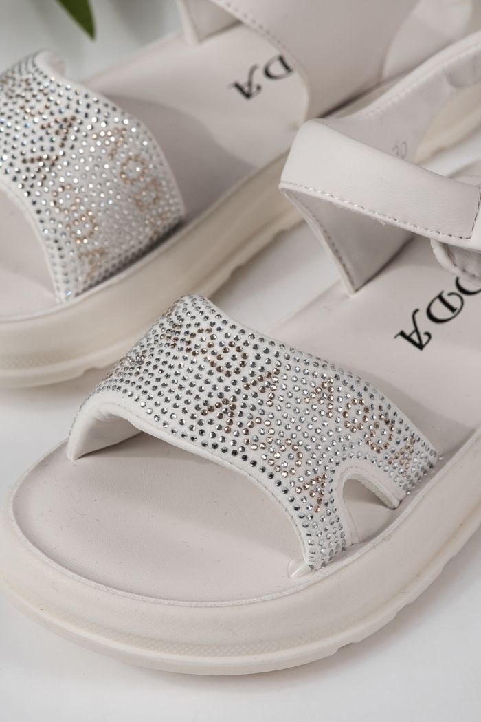 Детски сандали бели от еко кожа Ivara #24927