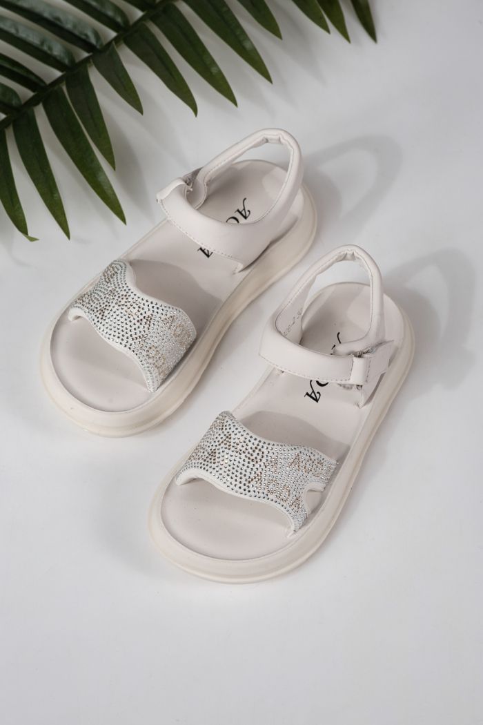 Детски сандали бели от еко кожа Ivara #24927
