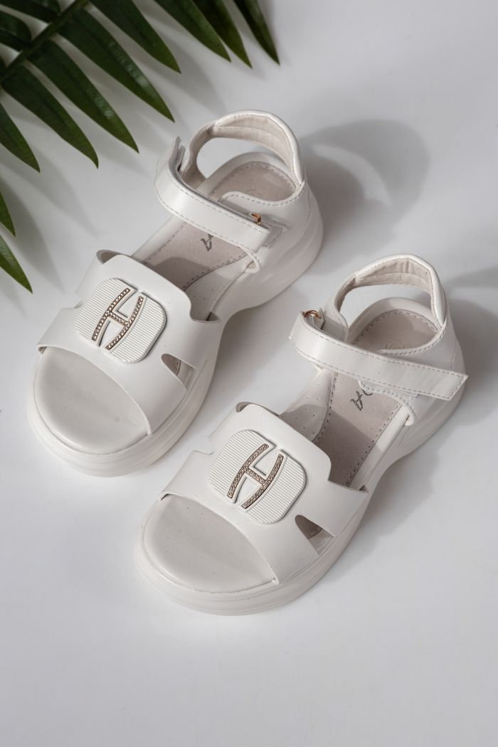Детски сандали бели от еко кожа Fianna #24922
