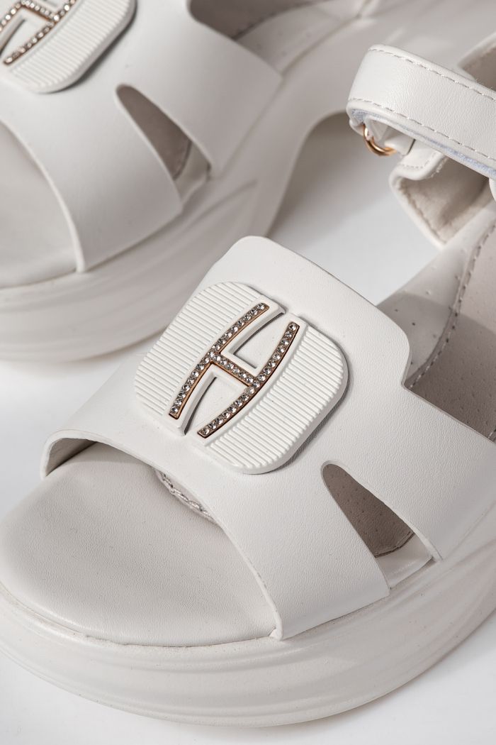 Детски сандали бели от еко кожа Fianna #24922