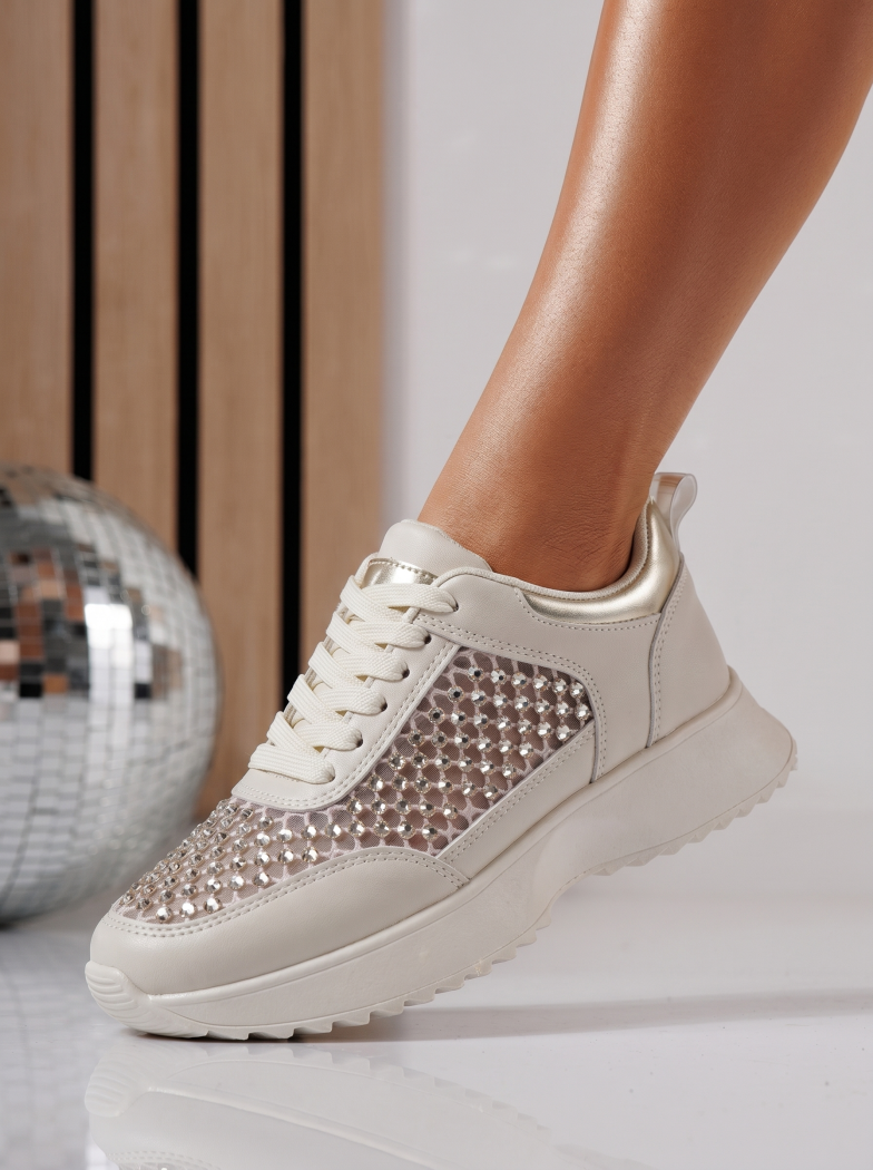 Дамски златни маратонки от екокожа Luna #24985