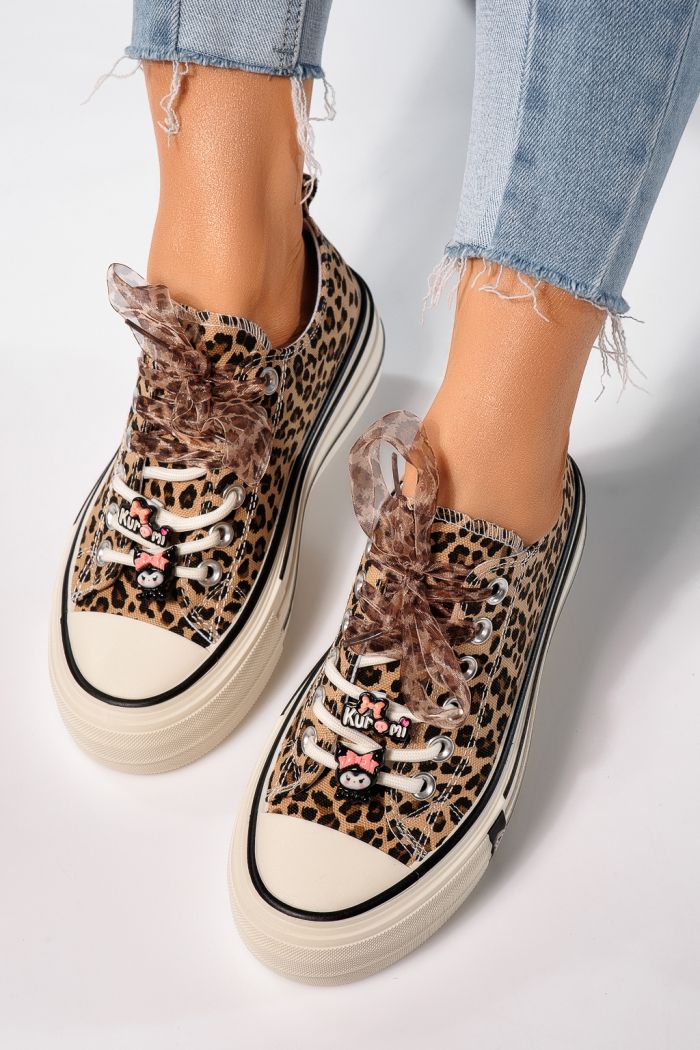 Дамски маратонки леопард от текстилен материал Amelia #25237