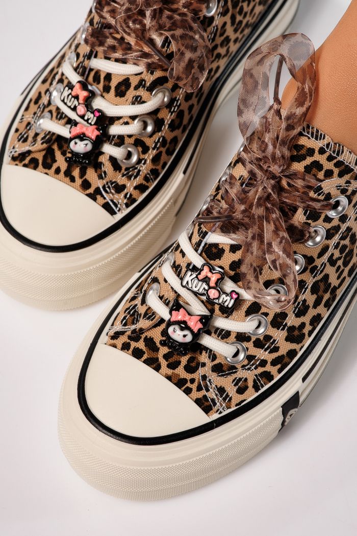 Дамски маратонки леопард от текстилен материал Amelia #25237