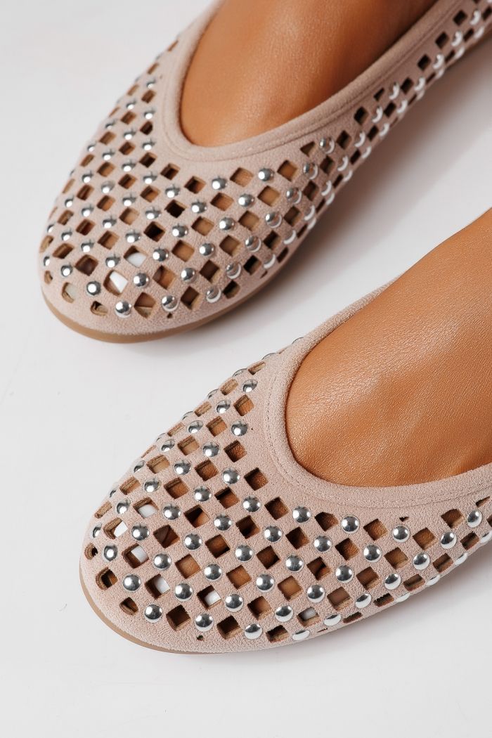 Дамски балерини розови от еко кожа Diamond #25118