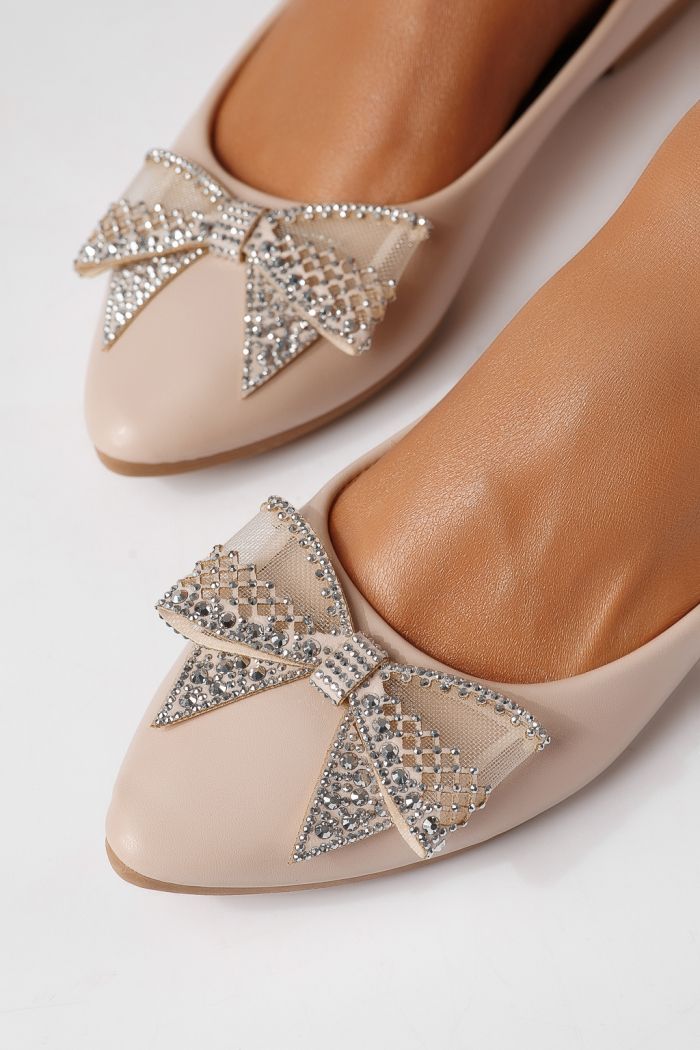 Дамски балерини розови от еко кожа Linnea #25114