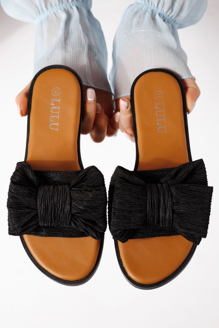 Дамски чехли черни от текстилен материал Zaida #25061