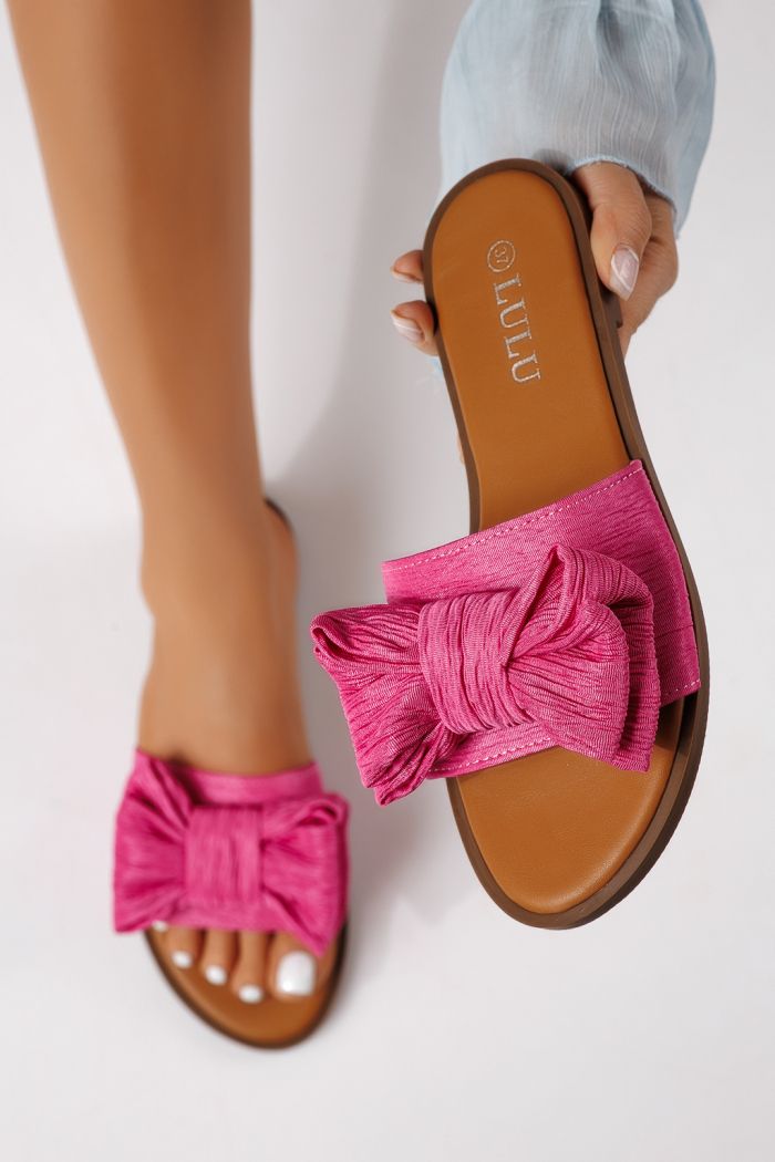 Дамски чехли лилави от текстилен материал Zaida #25064