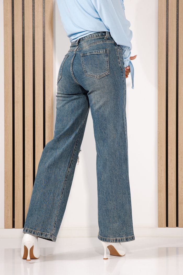 Дамски дънки Wide Leg Fit Neris сини #A1440