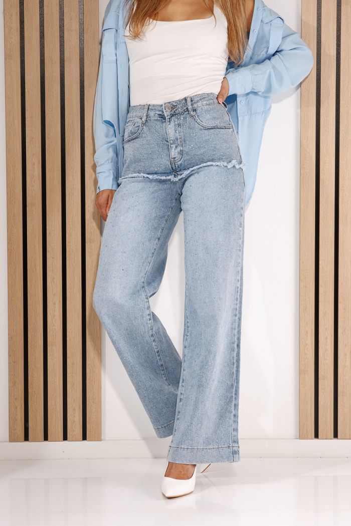 Дамски дънки Wide Leg Lilith сини #A1430