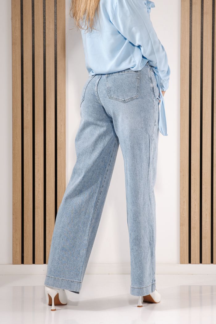 Дамски дънки Wide Leg Lilith сини #A1430