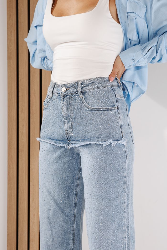 Дамски дънки Wide Leg Lilith сини #A1430