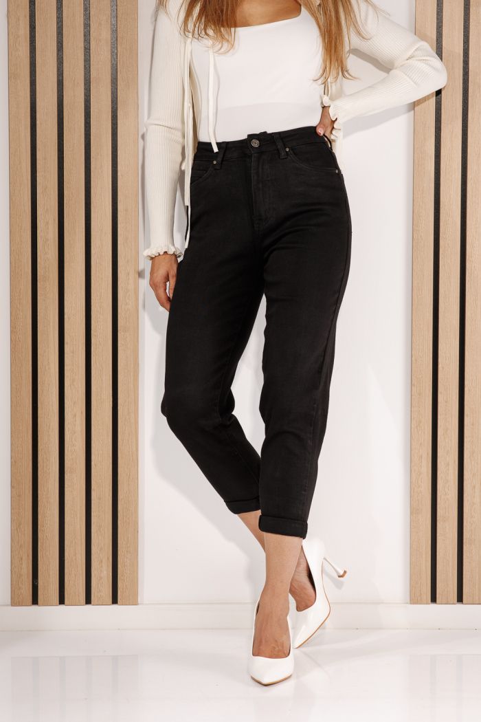 Дамски дънки Baggy Fit Elys черни #A1435