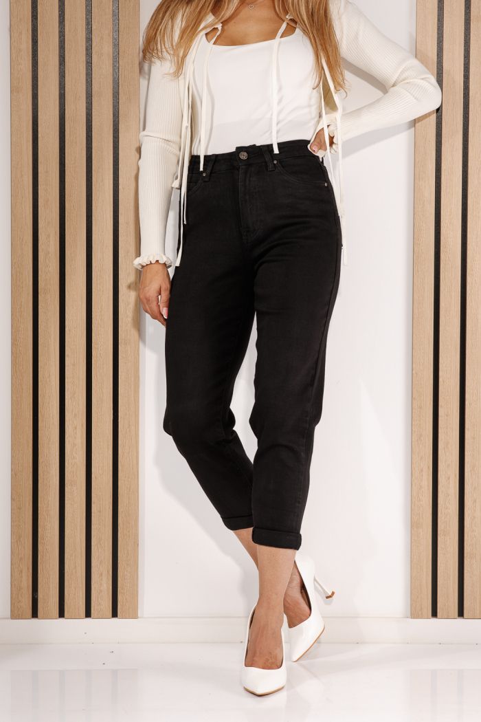 Дамски дънки Baggy Fit Elys черни #A1435