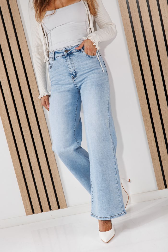 Дамски дънки Wide Leg Talia сини #A1454