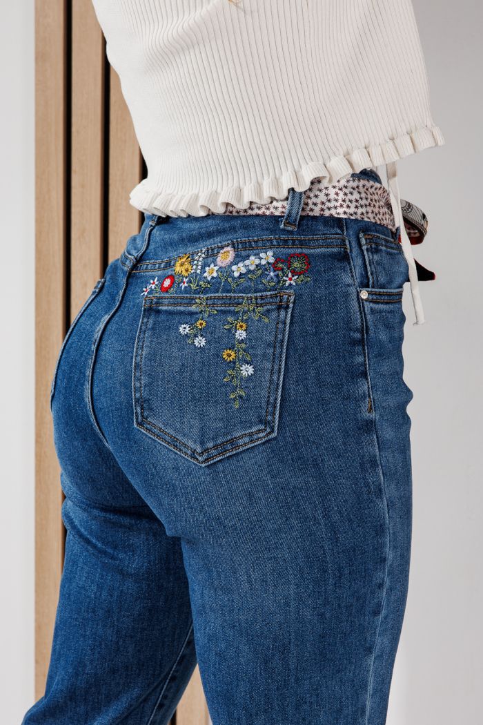 Дамски дънки Baggy Fit Roni сини #A1455