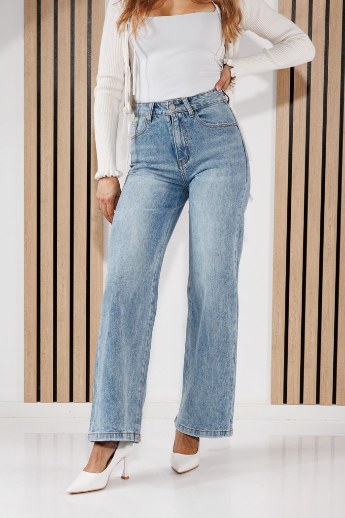 Дамски дънки Wide Leg Fit Talia сини #A1453