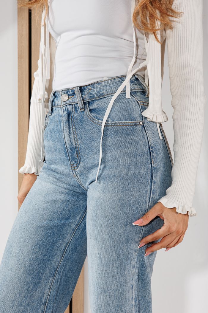 Дамски дънки Wide Leg Fit Talia сини #A1453