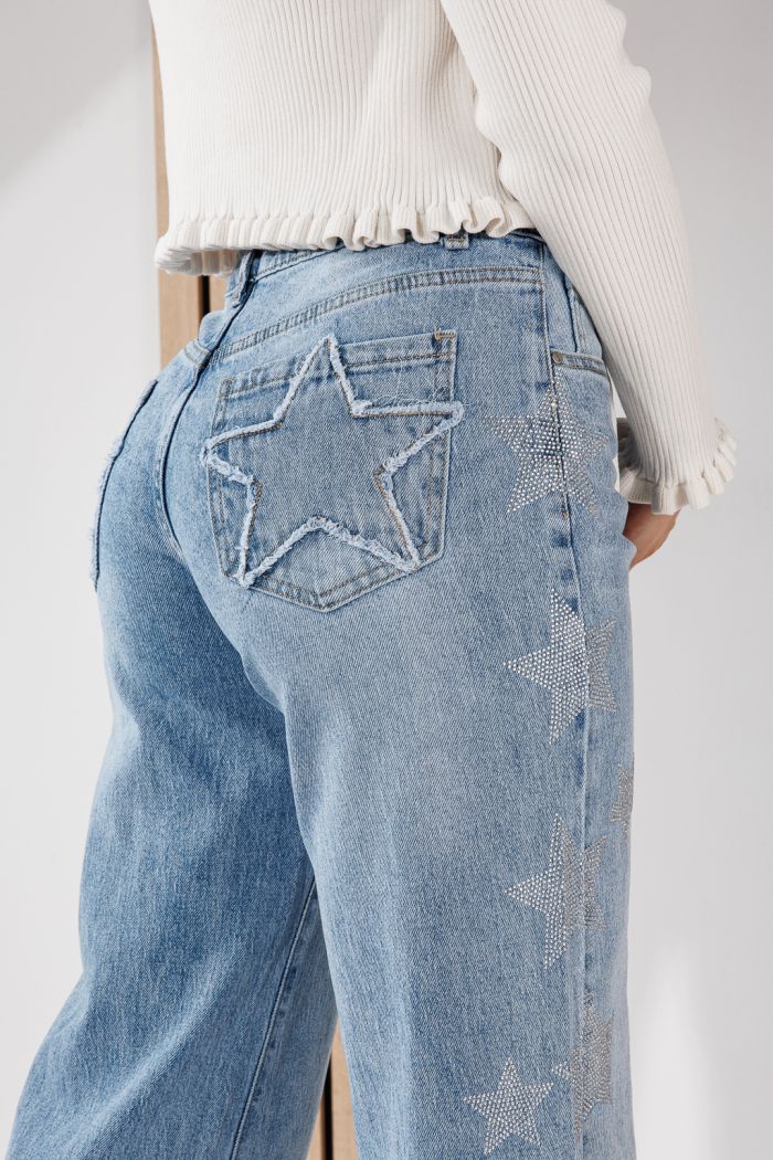 Дамски дънки Wide Leg Fit Talia сини #A1461