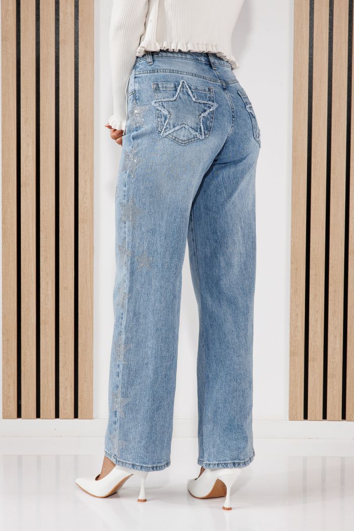Дамски дънки Wide Leg Fit Talia сини #A1461