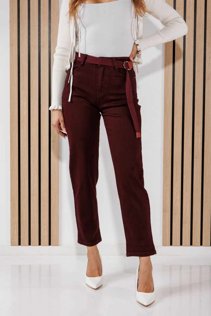 Дамски дънки Baggy Fit Sarah бордо #A1465