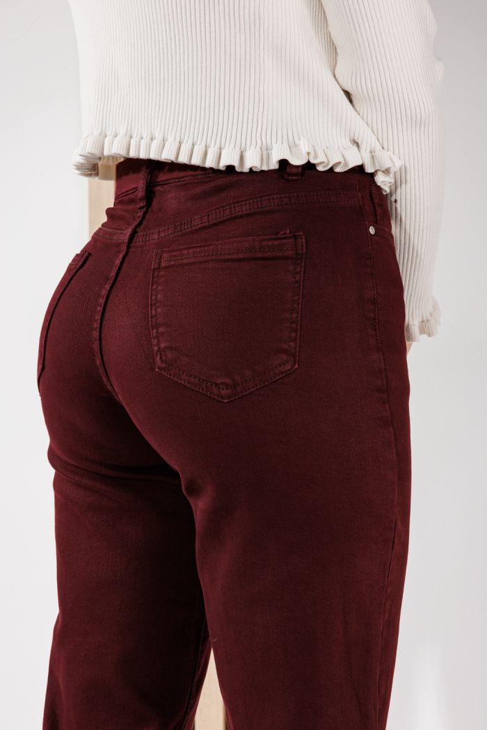 Дамски дънки Baggy Fit Sarah бордо #A1465
