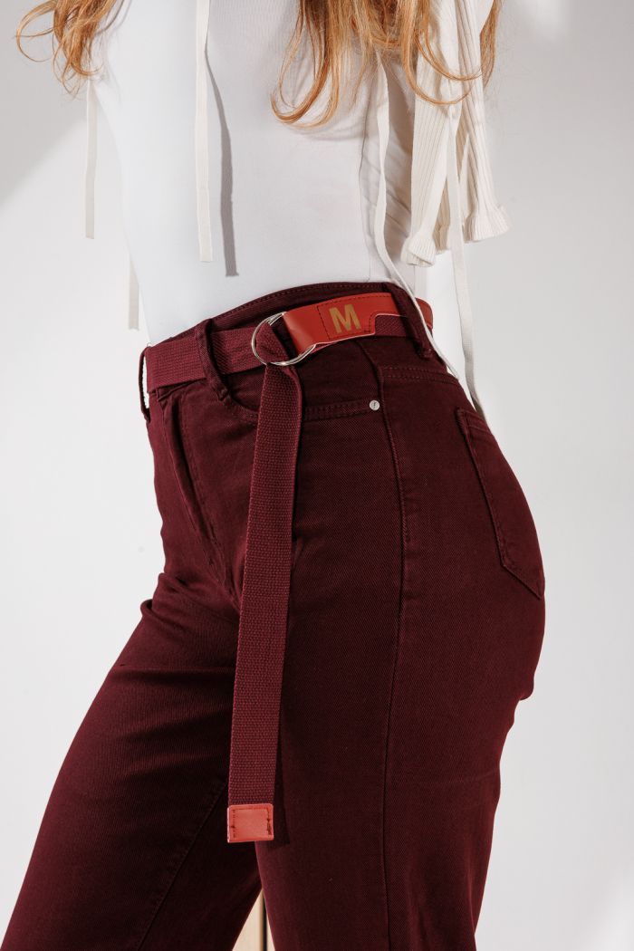 Дамски дънки Baggy Fit Sarah бордо #A1465