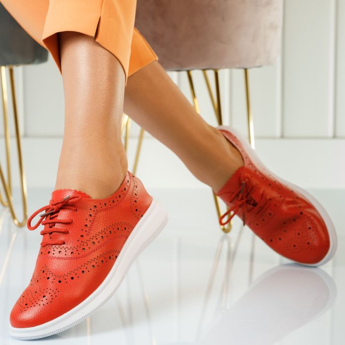 дамски обувки от естествена кожа Naturala Estella домати #851PN
