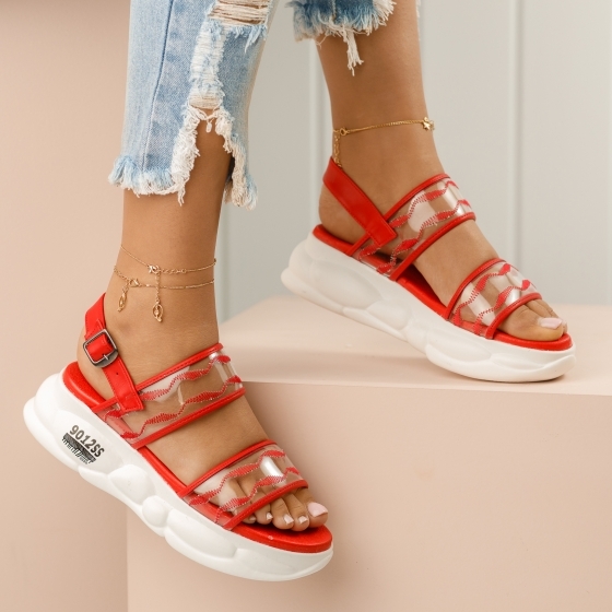 Дамски сандали с платформата Abril домати #1446M