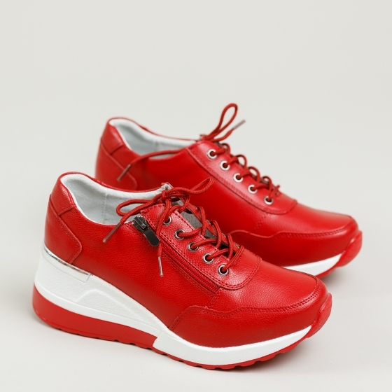 Természetes bőr cipő Piros Melania #4219M