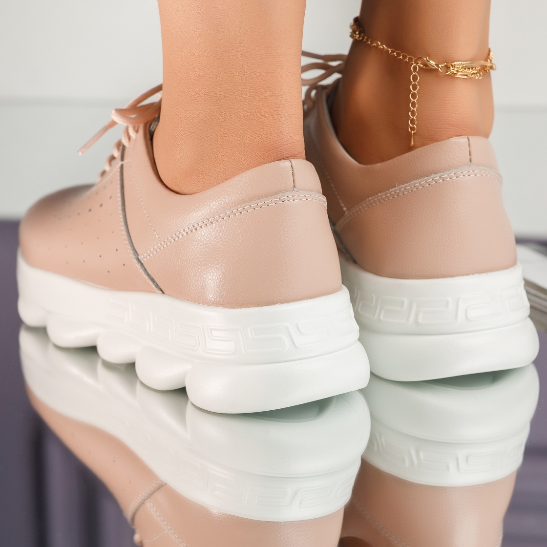 Спортни обувки Дамска естествена кожа Jade розово #4256M
