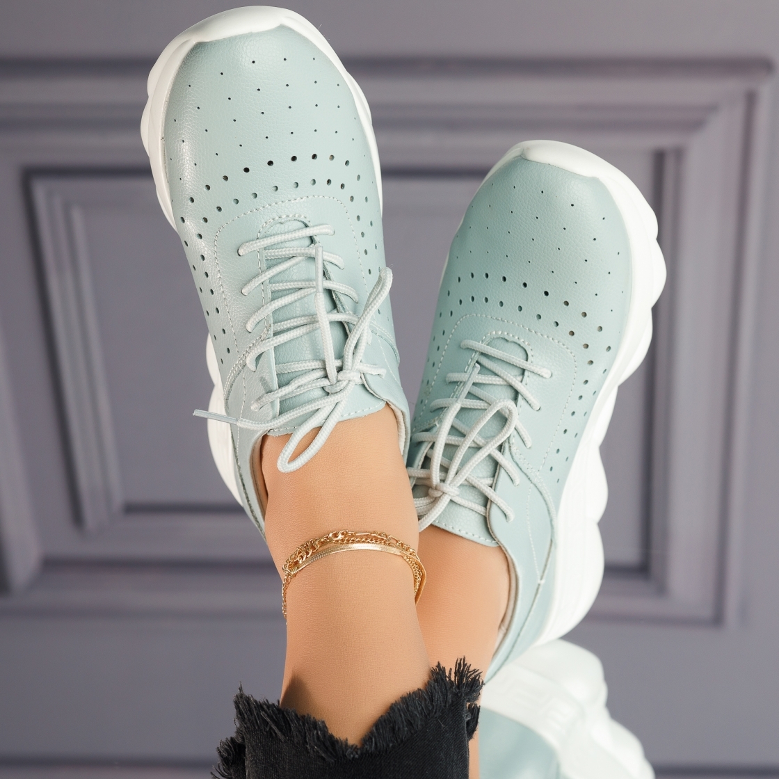 Спортни обувки Дамска естествена кожа Jade бялastrii #4254M