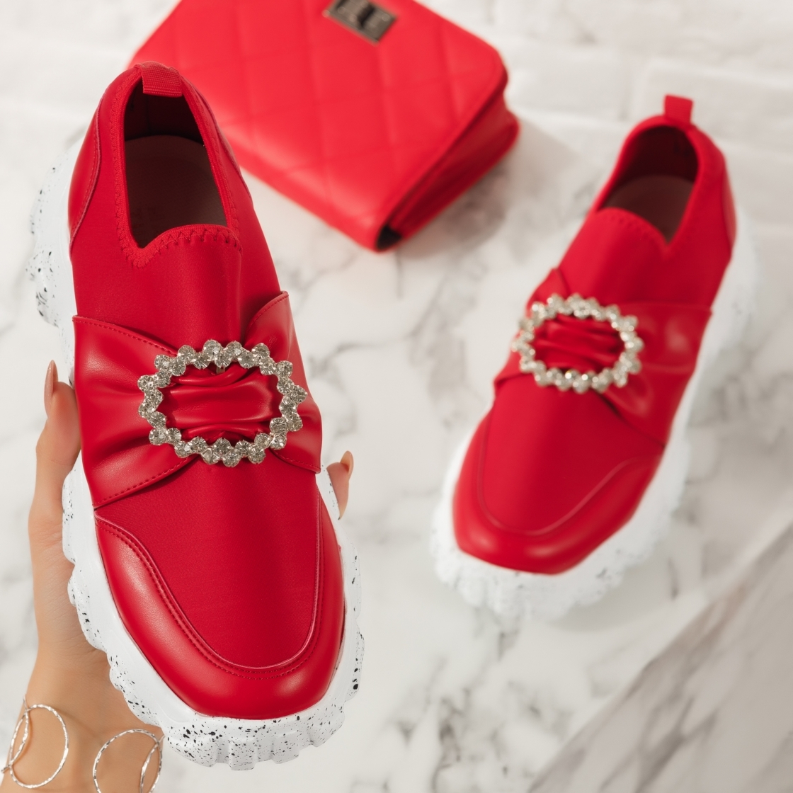 Дамски спортни обувки Agata домати #4446M