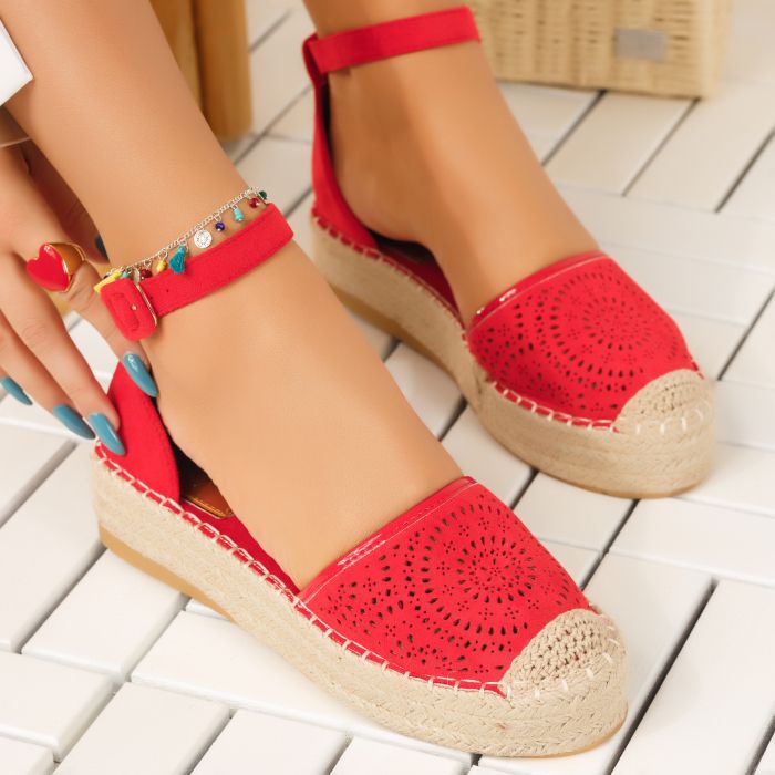 Дамски сандали с платформата Lana домати #4501M