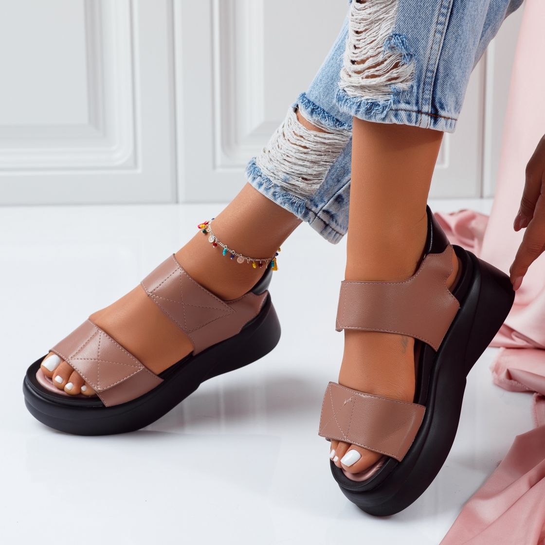 Дамски сандали с платформата Melanie Khaki #5127M
