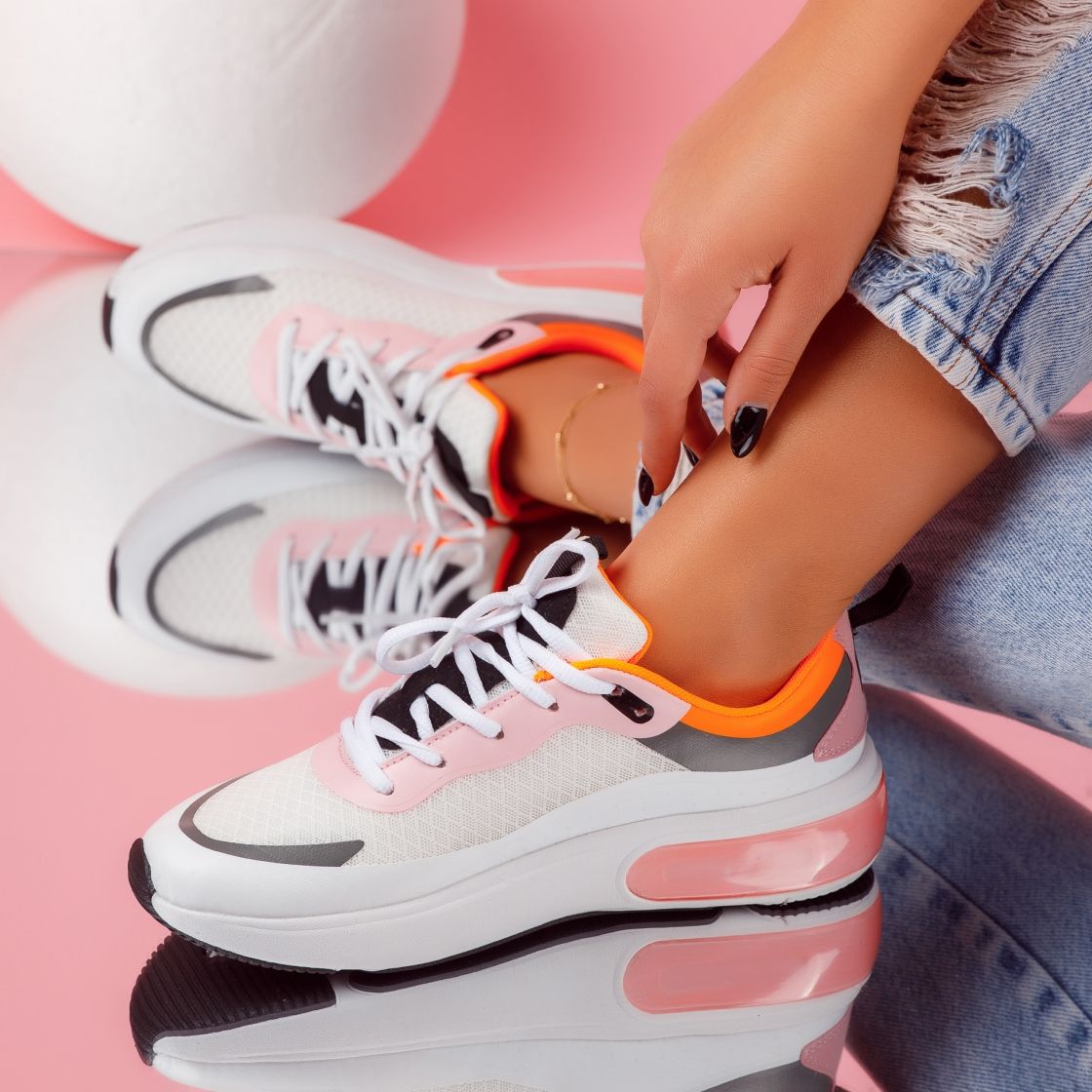 Дамски спортни обувки Elise2 бял/розово #5196M