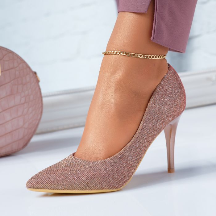 Обувки на токчета Anamarie розово #6685M