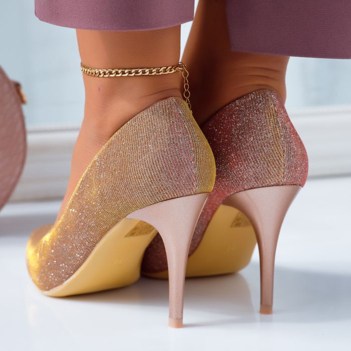 Обувки на токчета Anamarie розово #6685M