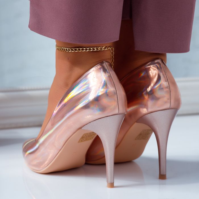 Обувки на токчета Alda розово-Жълто  #6691M