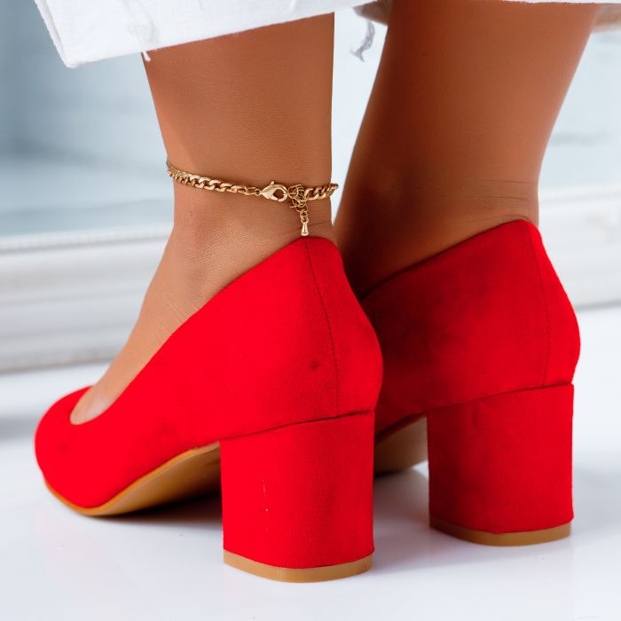 Обувки на токчета Ink червен #6638M