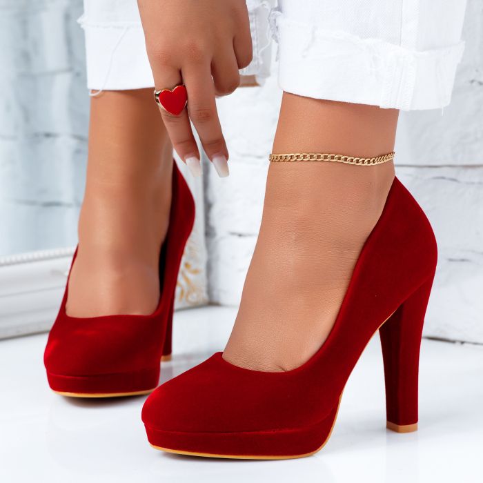 Обувки на токчета Susana червен #6680M