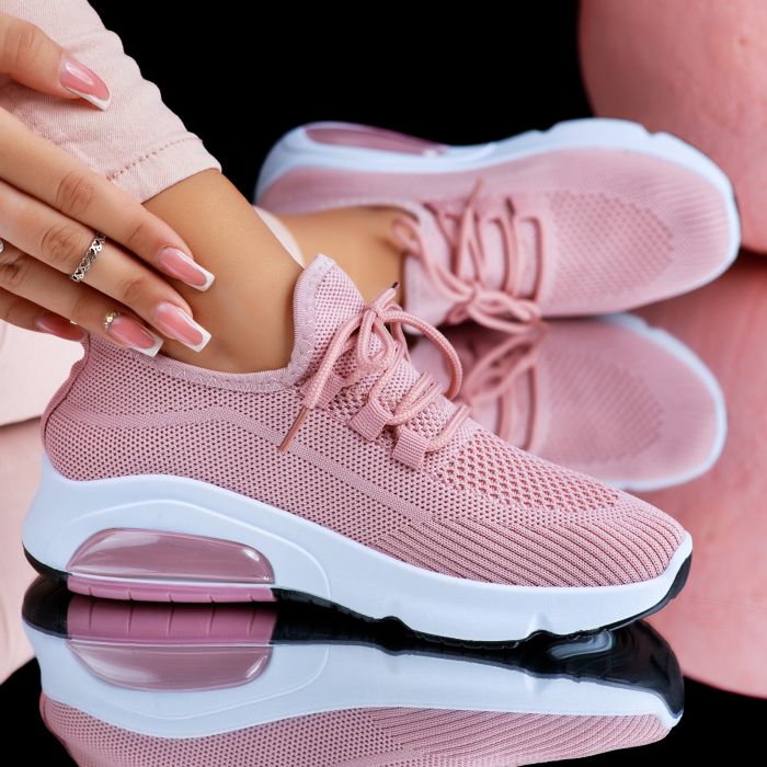 Дамски спортни обувки AlleСивоa розово #6865M