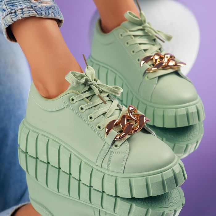 Дамски спортни обувки Sophia Зелено #7283M