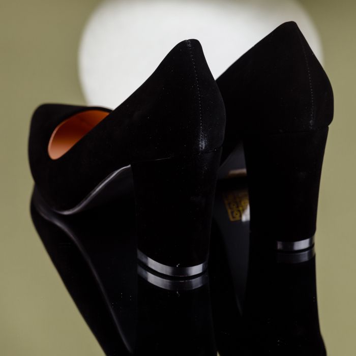 Magas sarkú cipő Fekete Abby #7115M