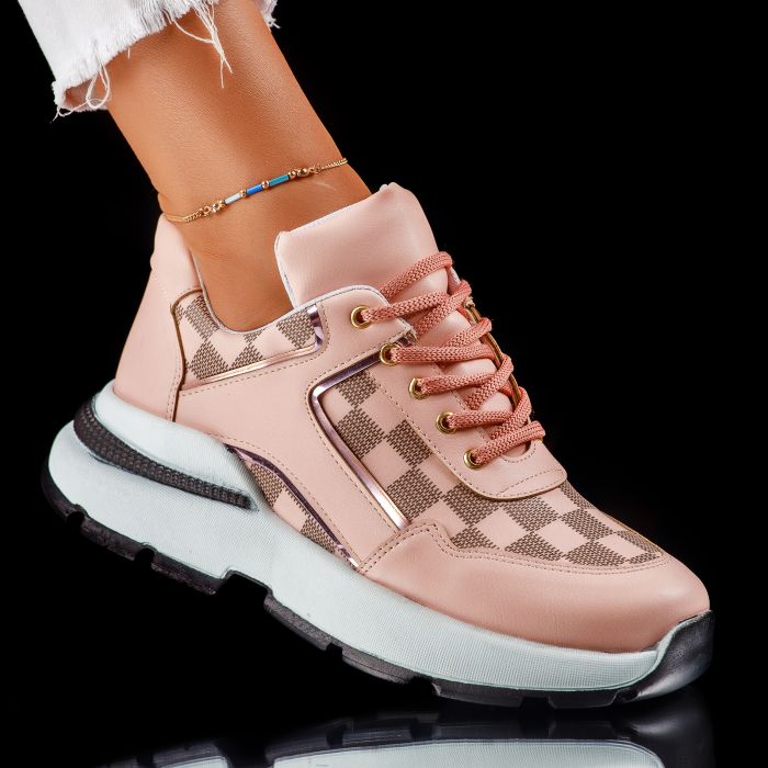 Дамски спортни обувки Edaline Розово #7453M