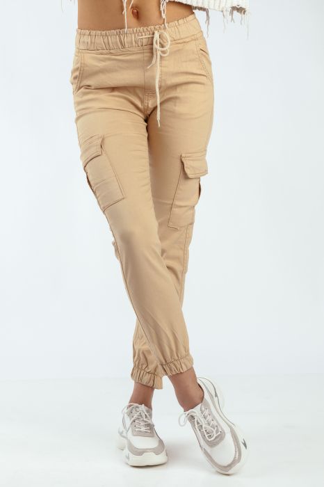 Дамски панталон бежово Leyla #A33