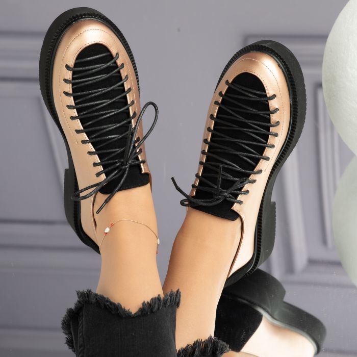 дамски ежедневни обувки Andreea златисто розово #9210