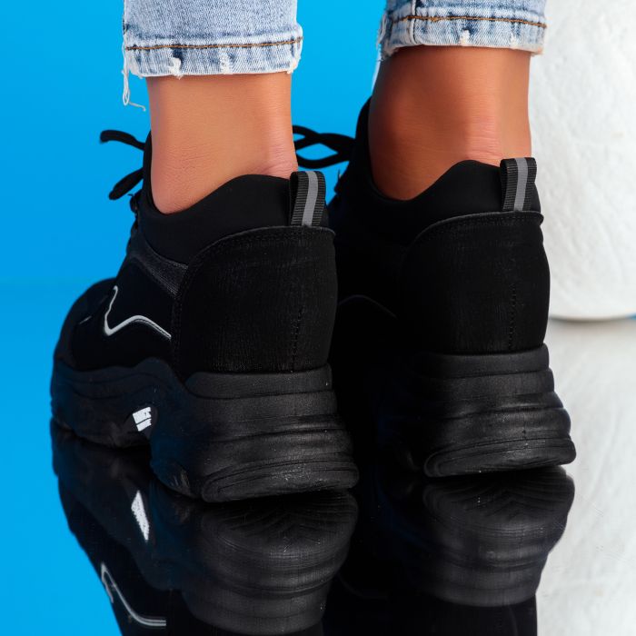 Дамски спортни обувки Rose Черно бяла #9068