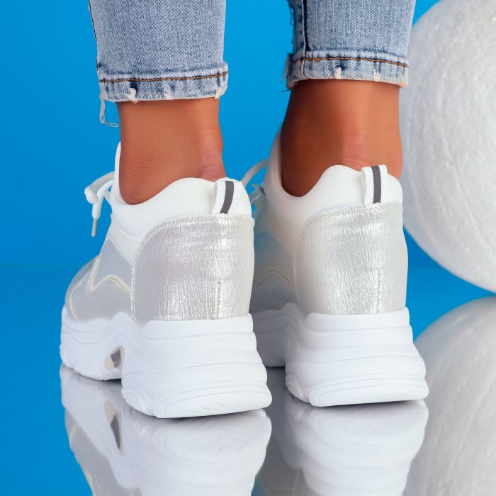 Дамски спортни обувки Rose бяло / сребристо #9067
