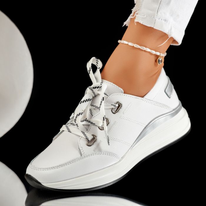 Спортни обувки от естествена кожа Roxen Бяла #9445